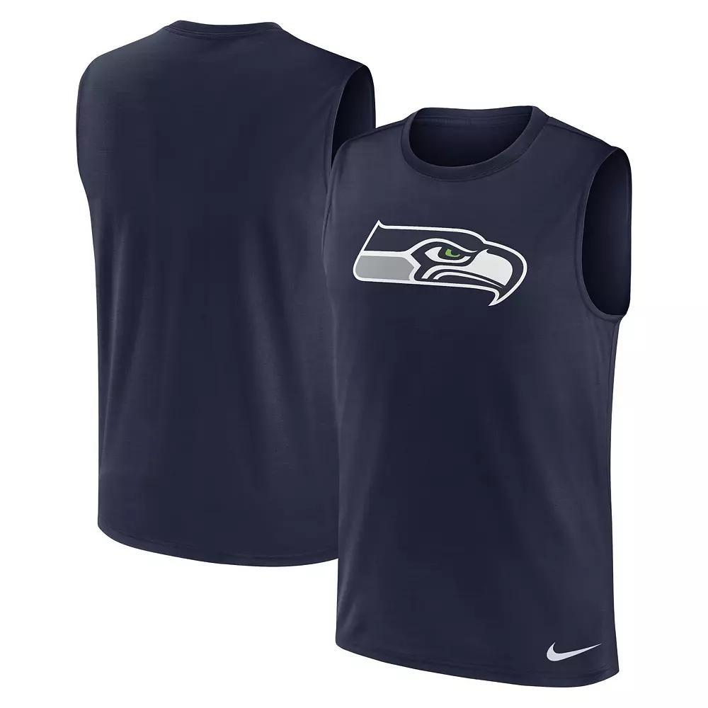Men's Nike College Navy Seattle Seahawks Blitz Legend Muscle Perform Tank Top,  Product Image