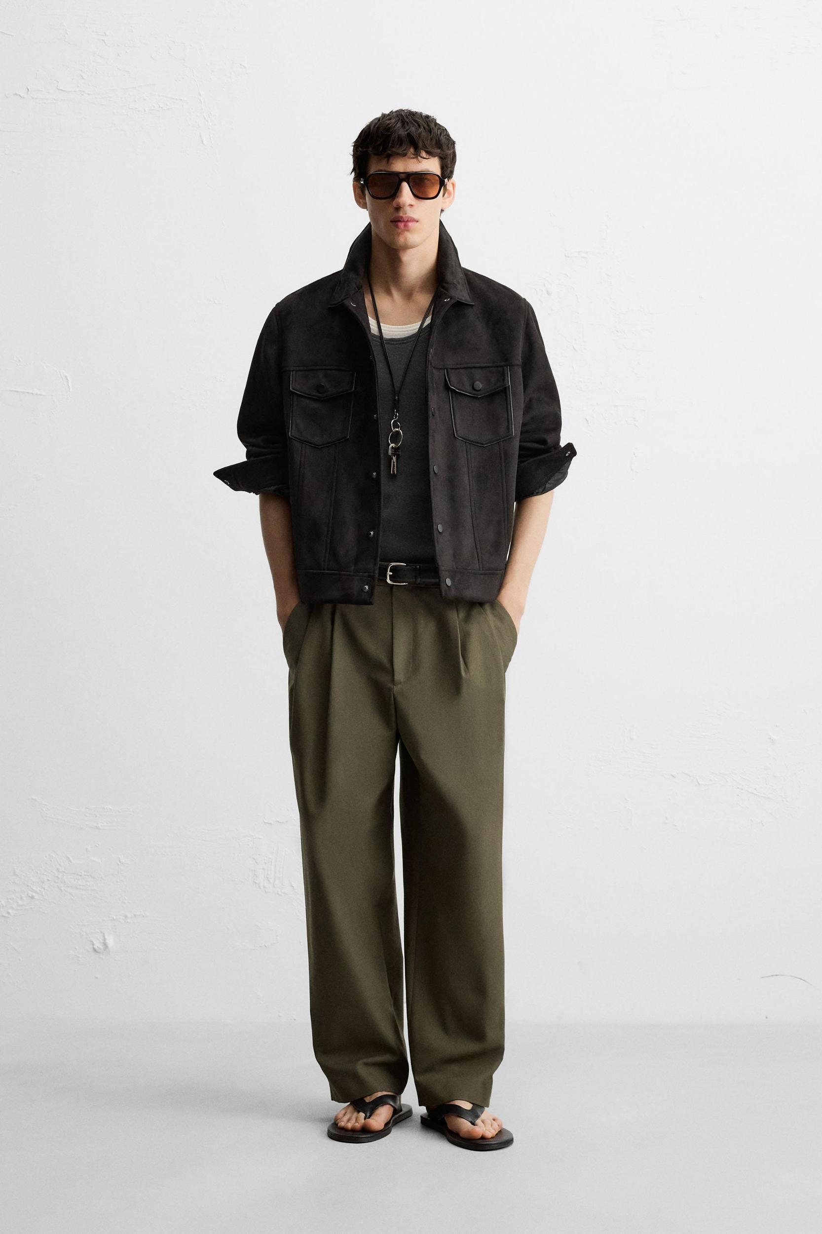 FAUX SUEDE REGULAR FIT JACKET Product Image