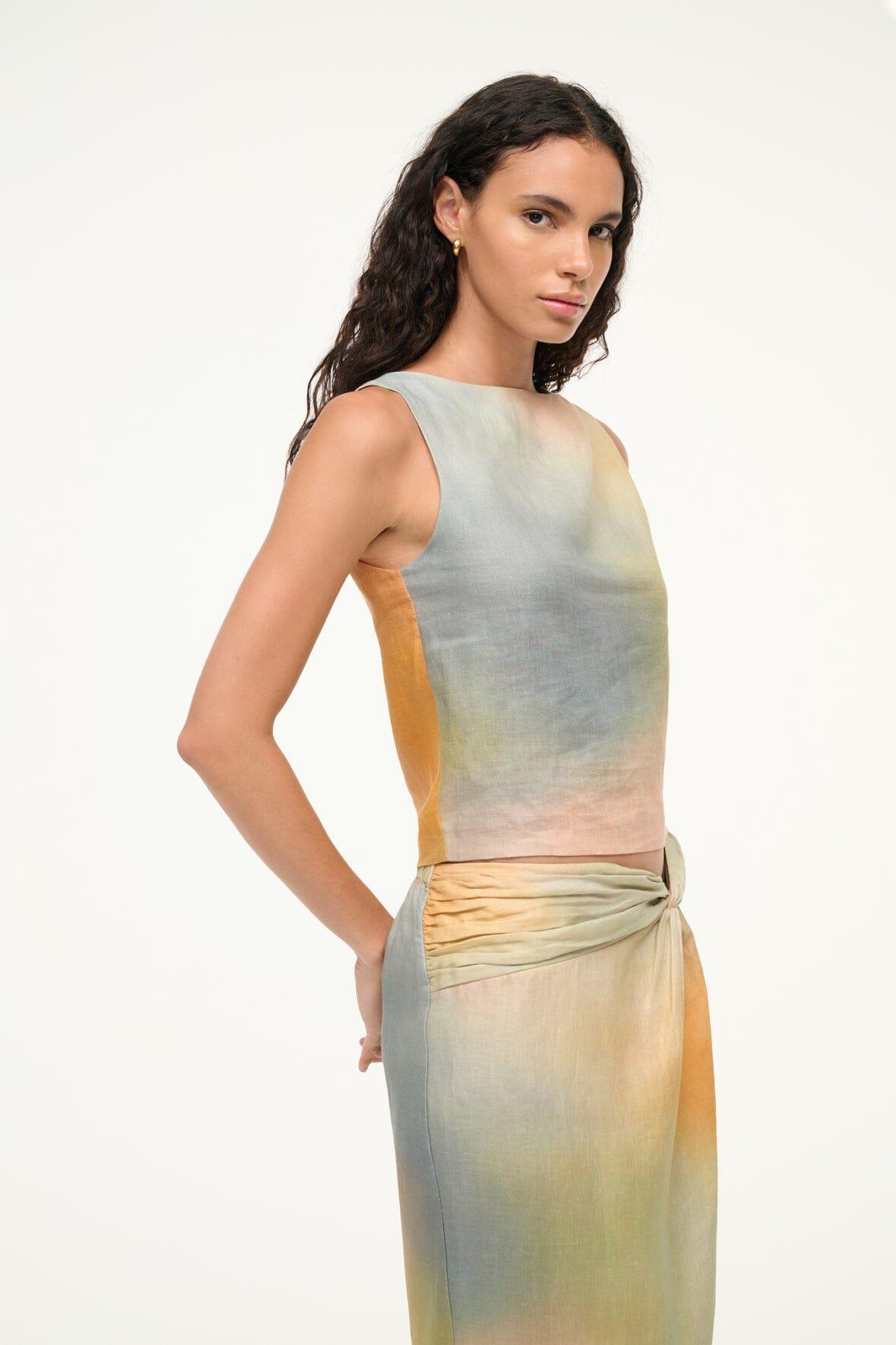 BOA LINEN TOP | PASTEL CLOUDS Product Image