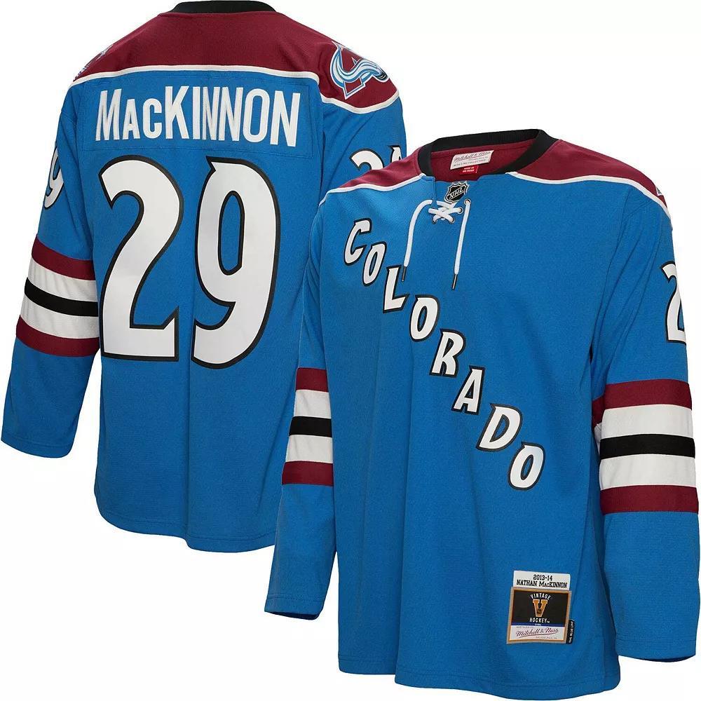 Men's Mitchell & Ness Nathan MacKinnon Blue Colorado Avalanche Big & Tall 2013 Blue Line Player Jersey, Size: 4XB Product Image