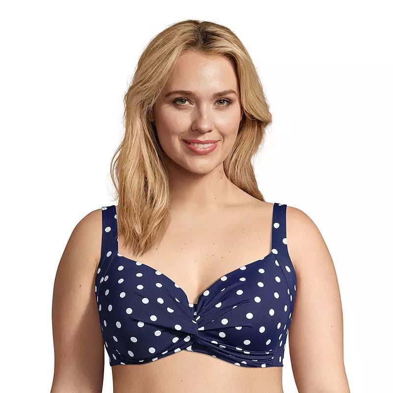 Plus Size Lands End Twist-Front Underwire DD-Cup Bikini Top, Womens Product Image