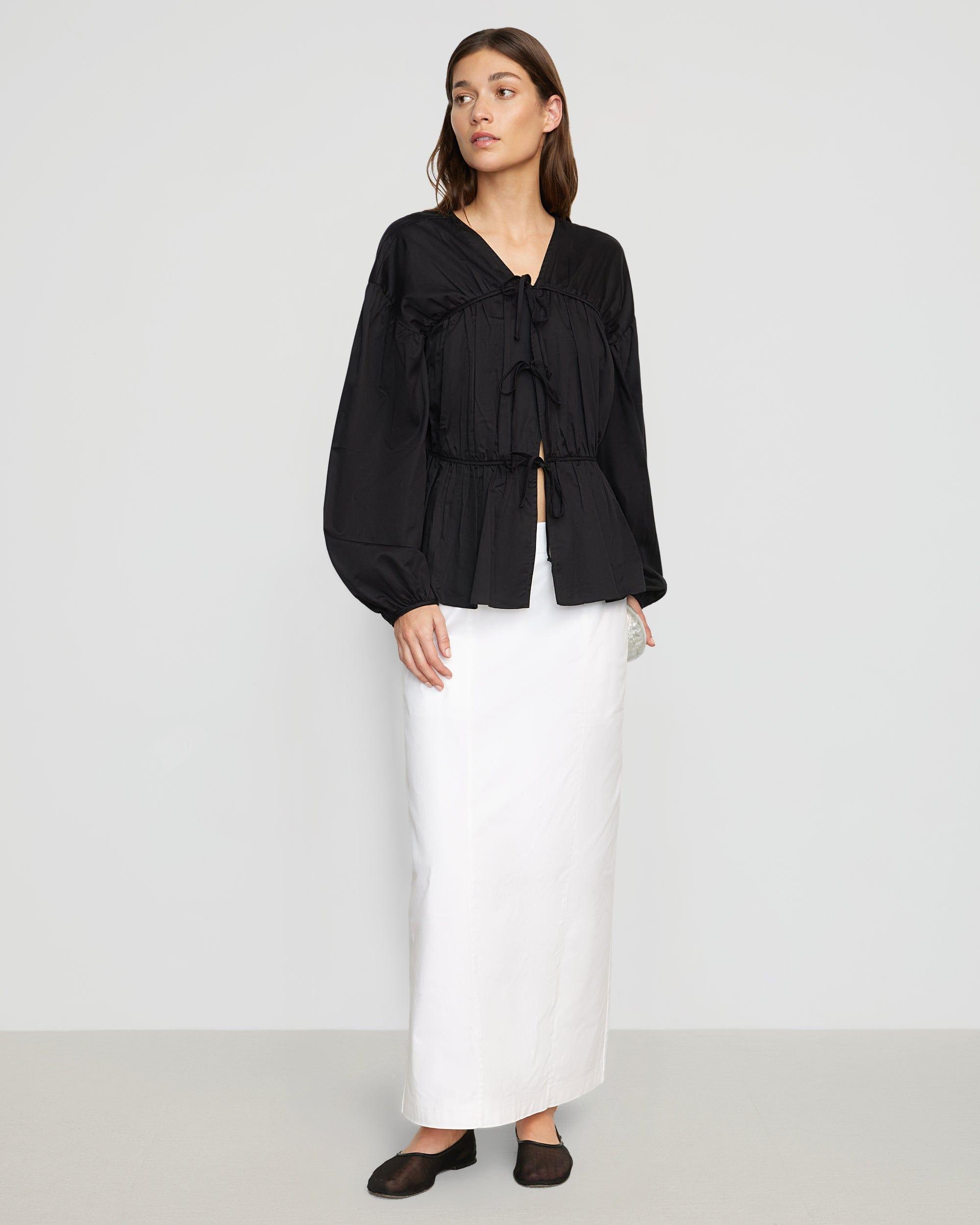 Hira Tie-Front Organic Cotton Blouse Product Image