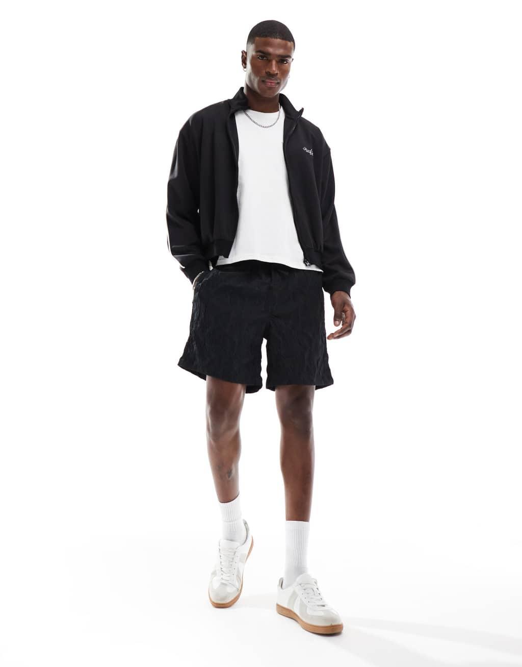 Jack & Jones jacquard pull on short in black - part of a set Product Image