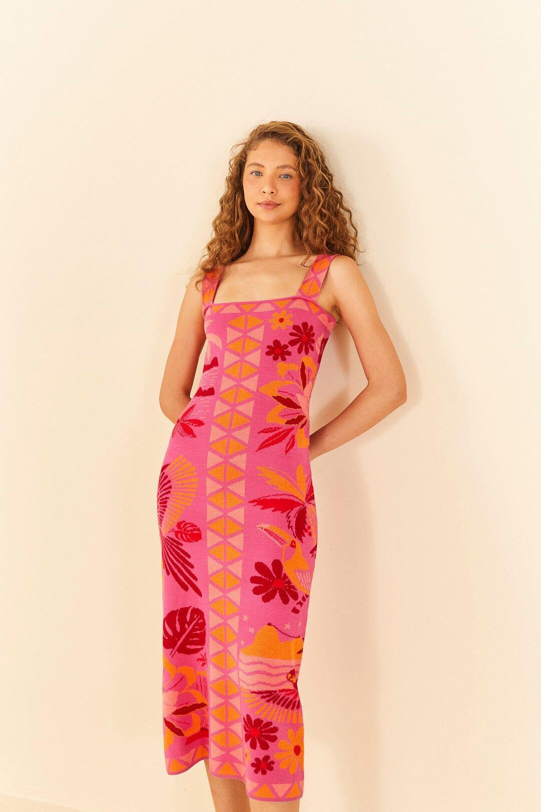 Pink Rio Tiles Knit Dress Product Image