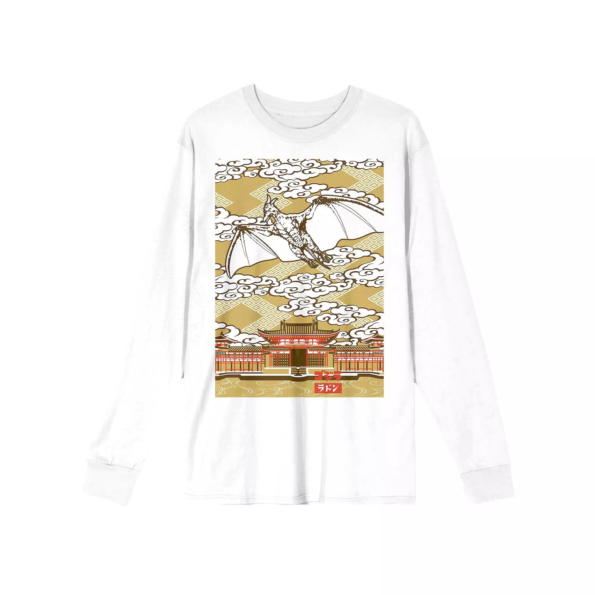 Men's Godzilla Rodan Flying Over Long Sleeve Graphic Tee,  Product Image