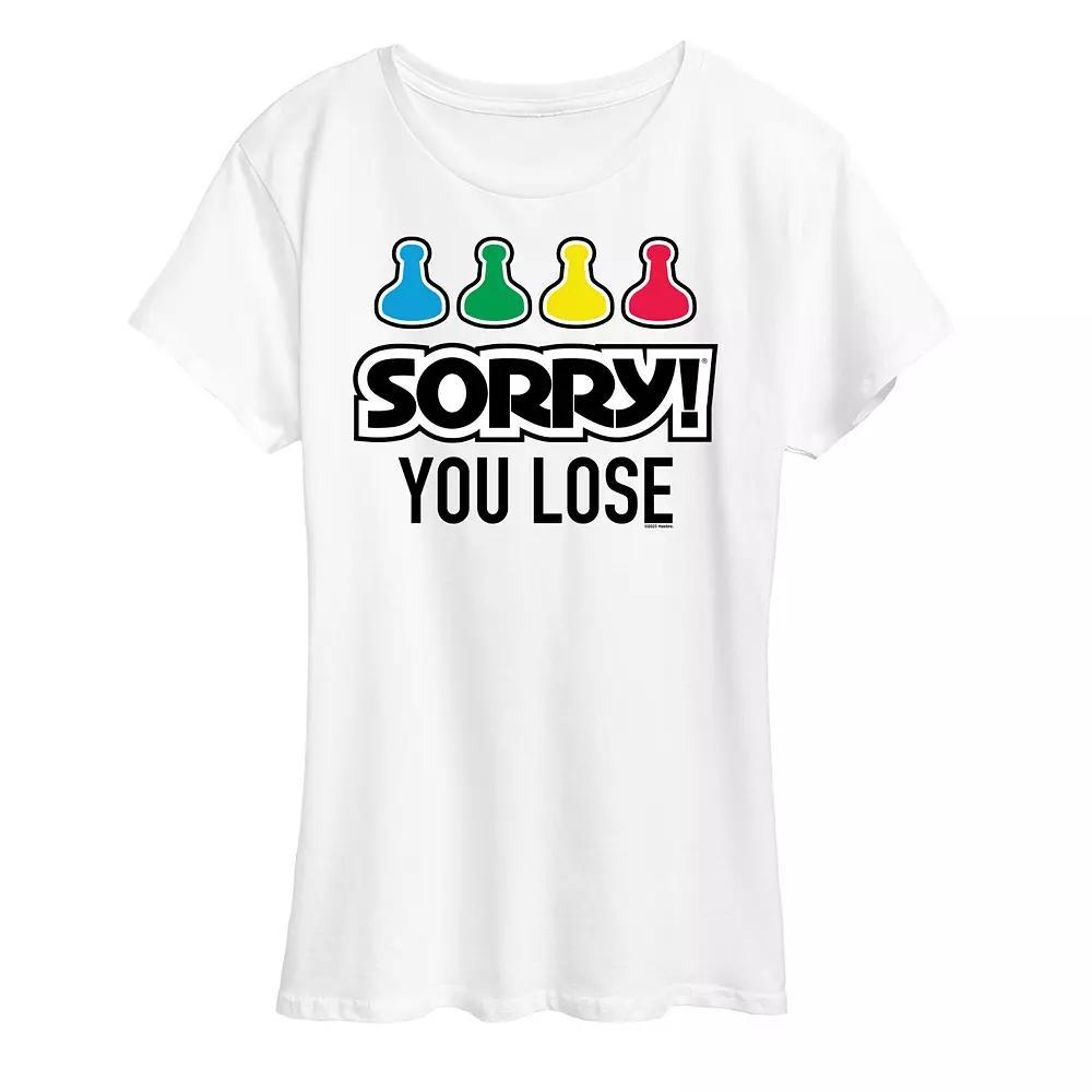 Women's Sorry You Lose Tee Graphic Tee by Hasbro, Size: Small, White Product Image