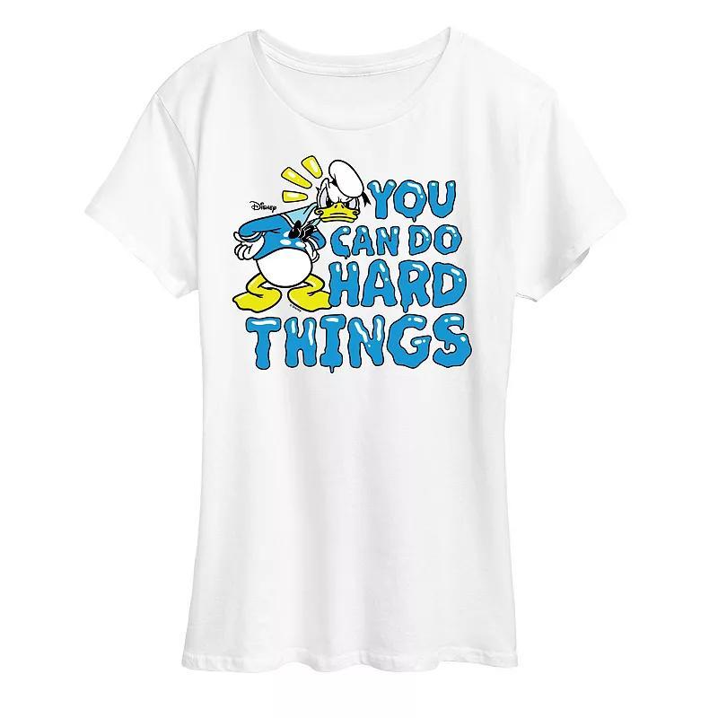 Disney's Donald Duck Women's You Can Do Hard Things Graphic Tee, Size: Medium, White Product Image