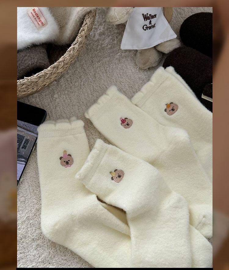 Animal Embroidered Crew Socks Set Product Image