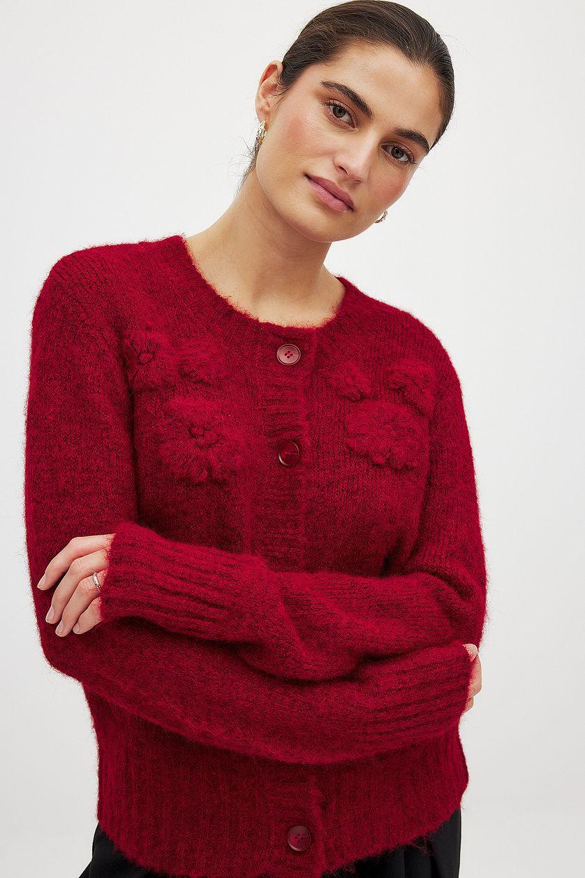 Knitted Flower Cardigan Product Image