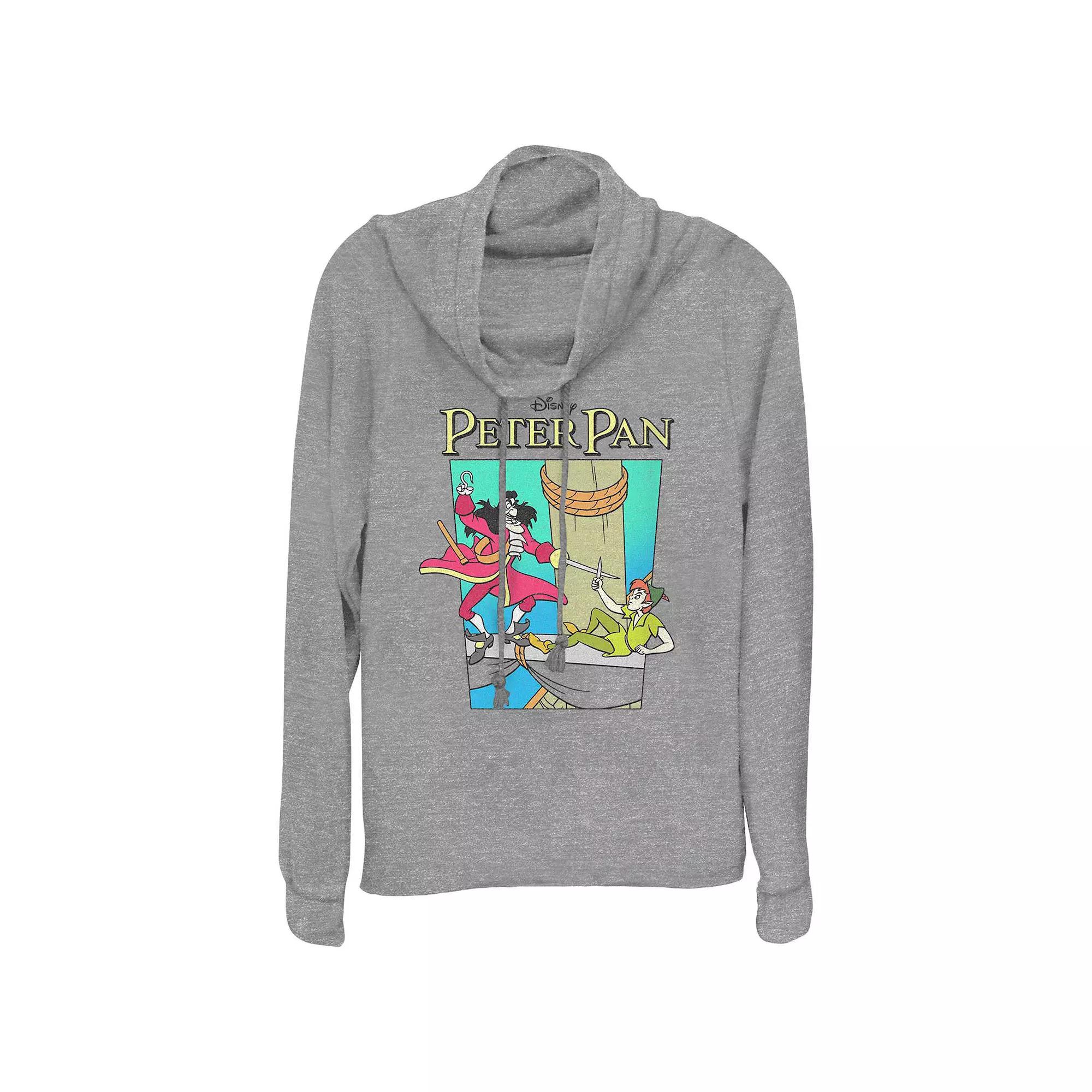 Disney's Peter Pan Duel With Captain Hook Women's Cowlneck Graphic Lightweight Long Sleeve,  Product Image