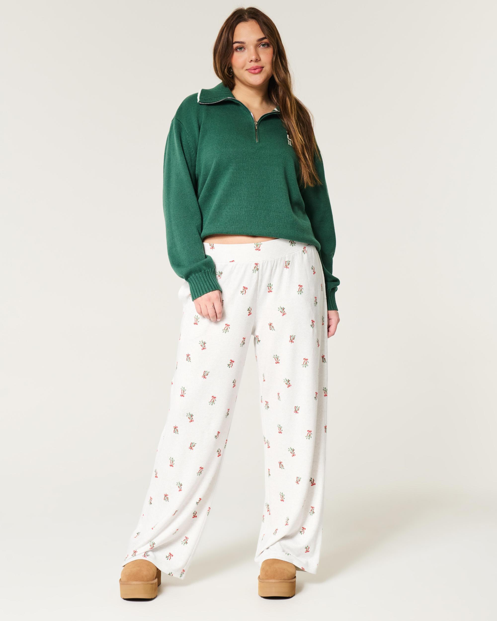 Cozy Wide-Leg Pajama Pants Product Image