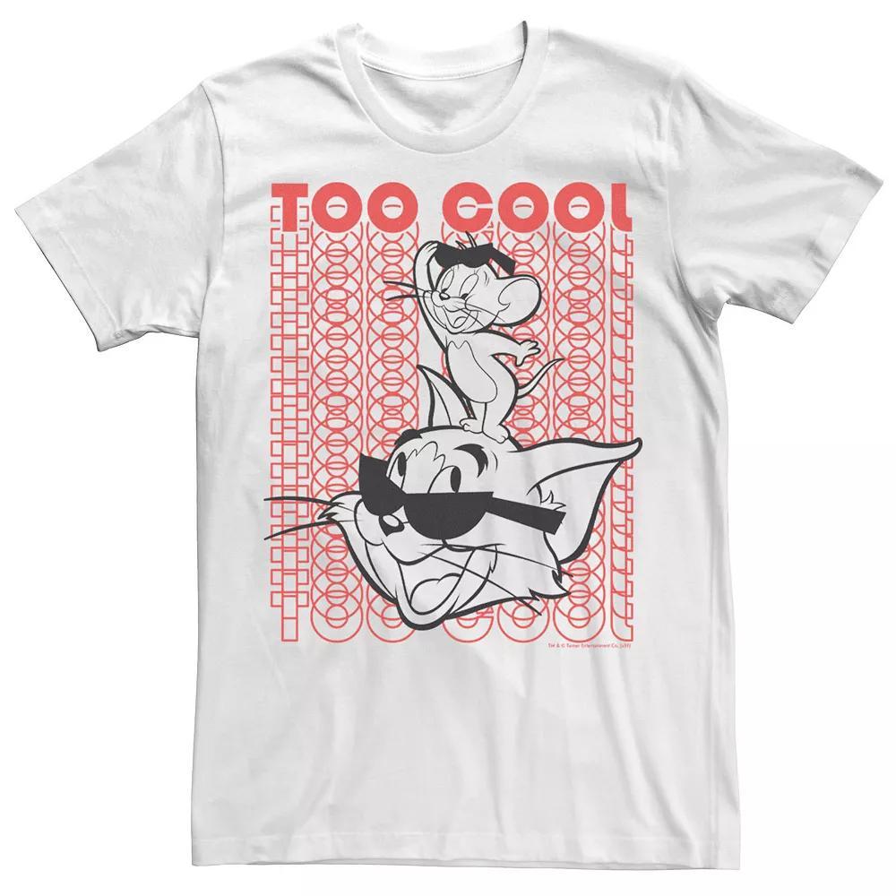 Men's Tom And Jerry Too Cool Word Stack Portrait Tee,  Product Image