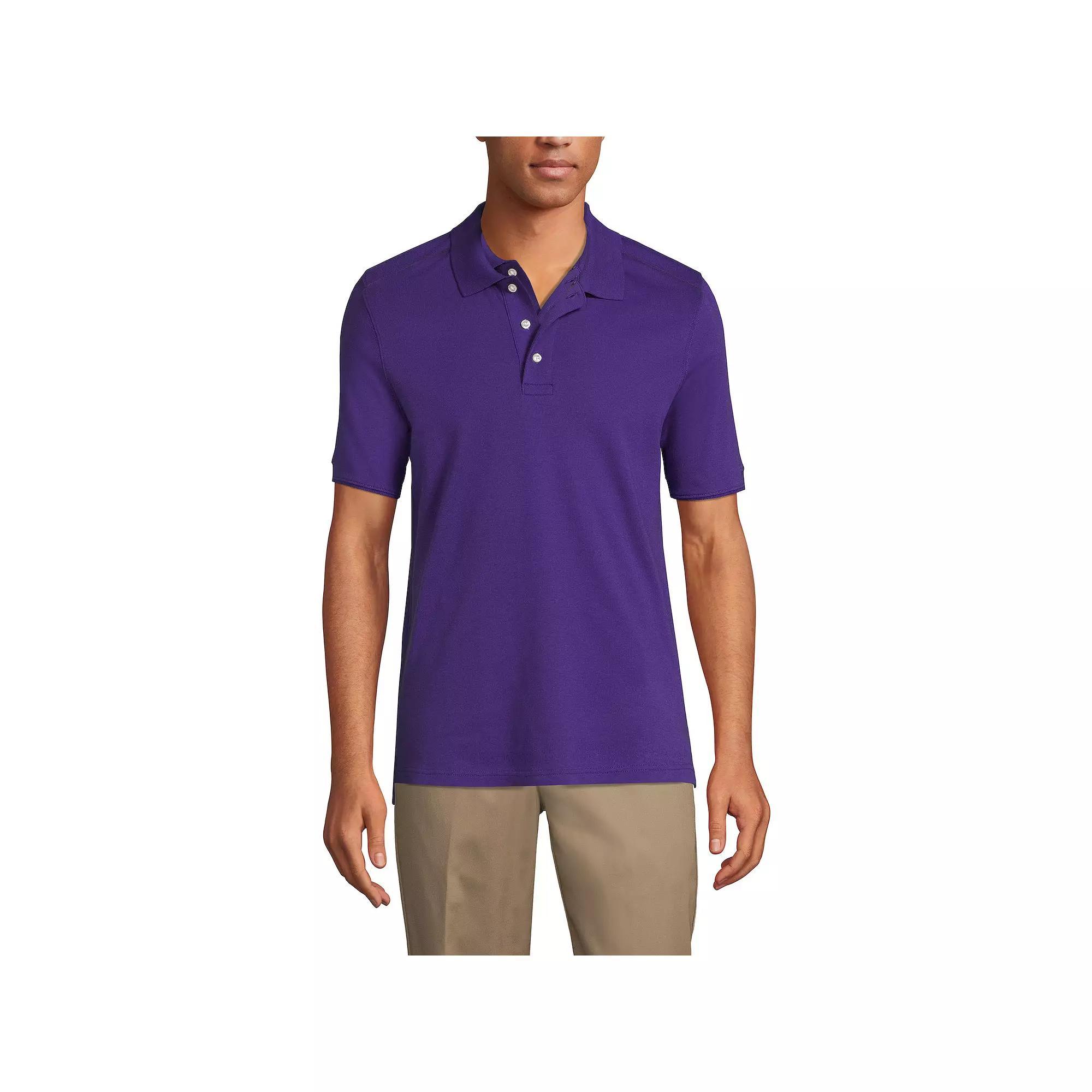 Men's Lands' End Short Sleeve Interlock Polo Shirt,  Product Image