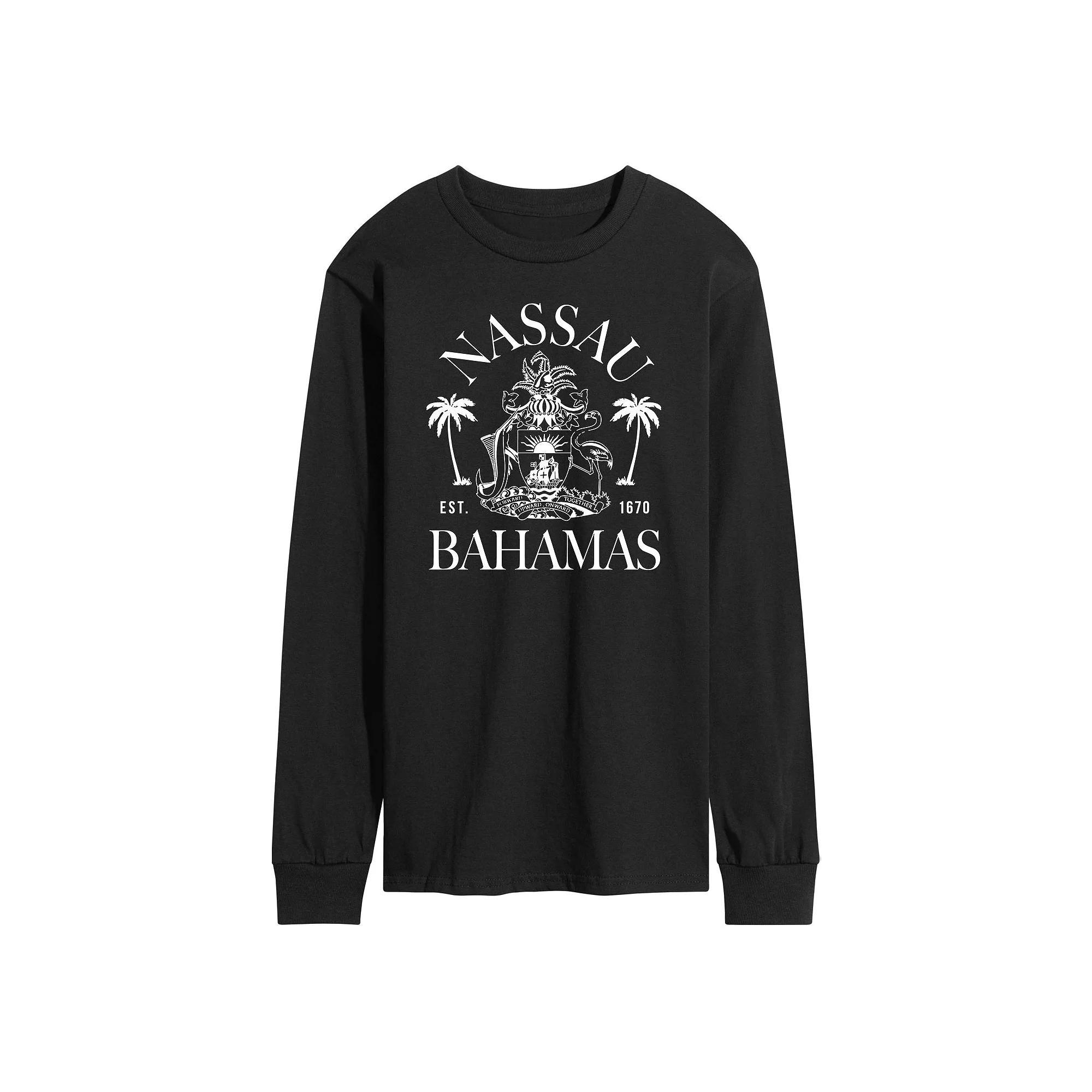 Men's Nassau Bahamas Crest Long Sleeve Graphic Tee,  Product Image