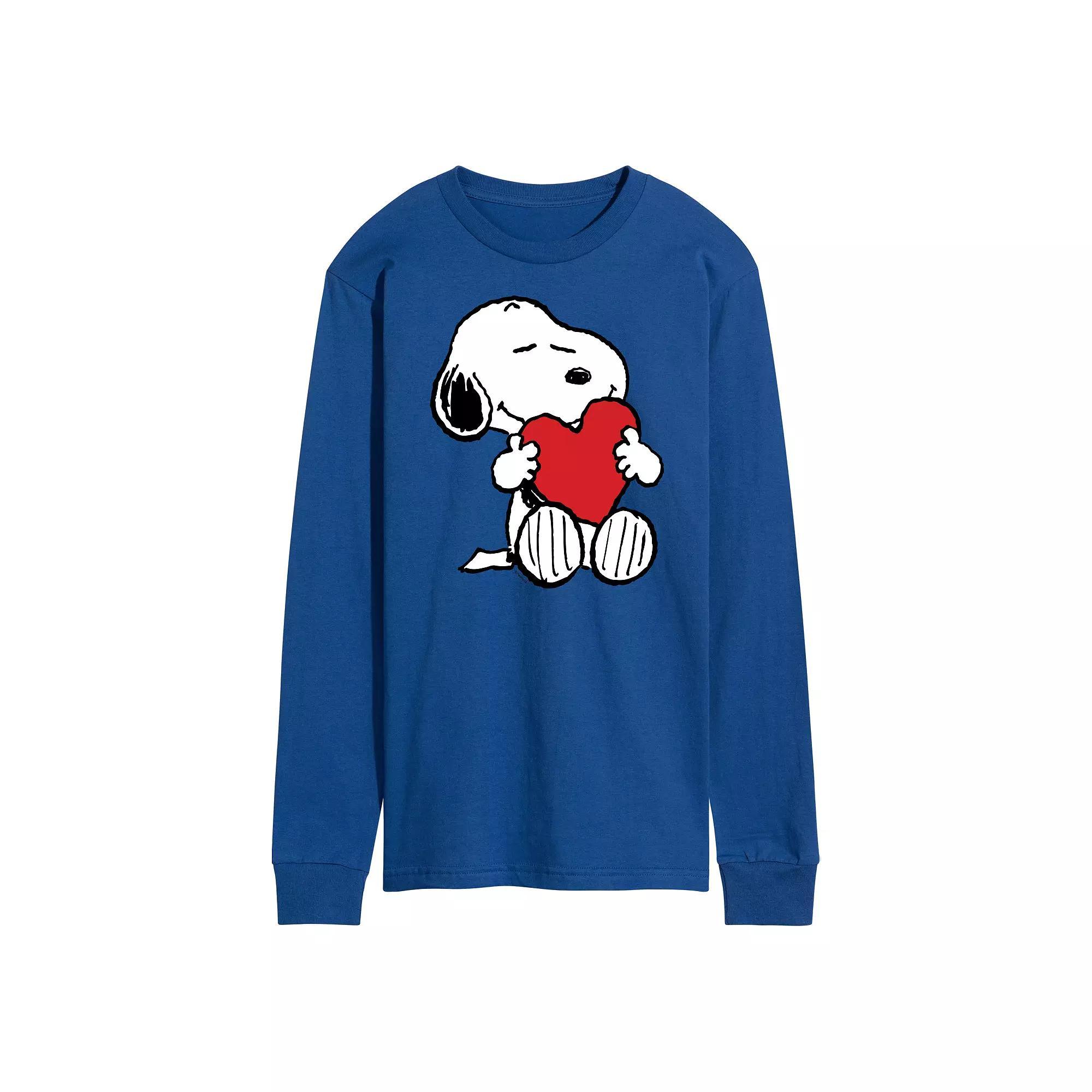 Men's Peanuts Hugging Heart Long Sleeve Tee,  Product Image