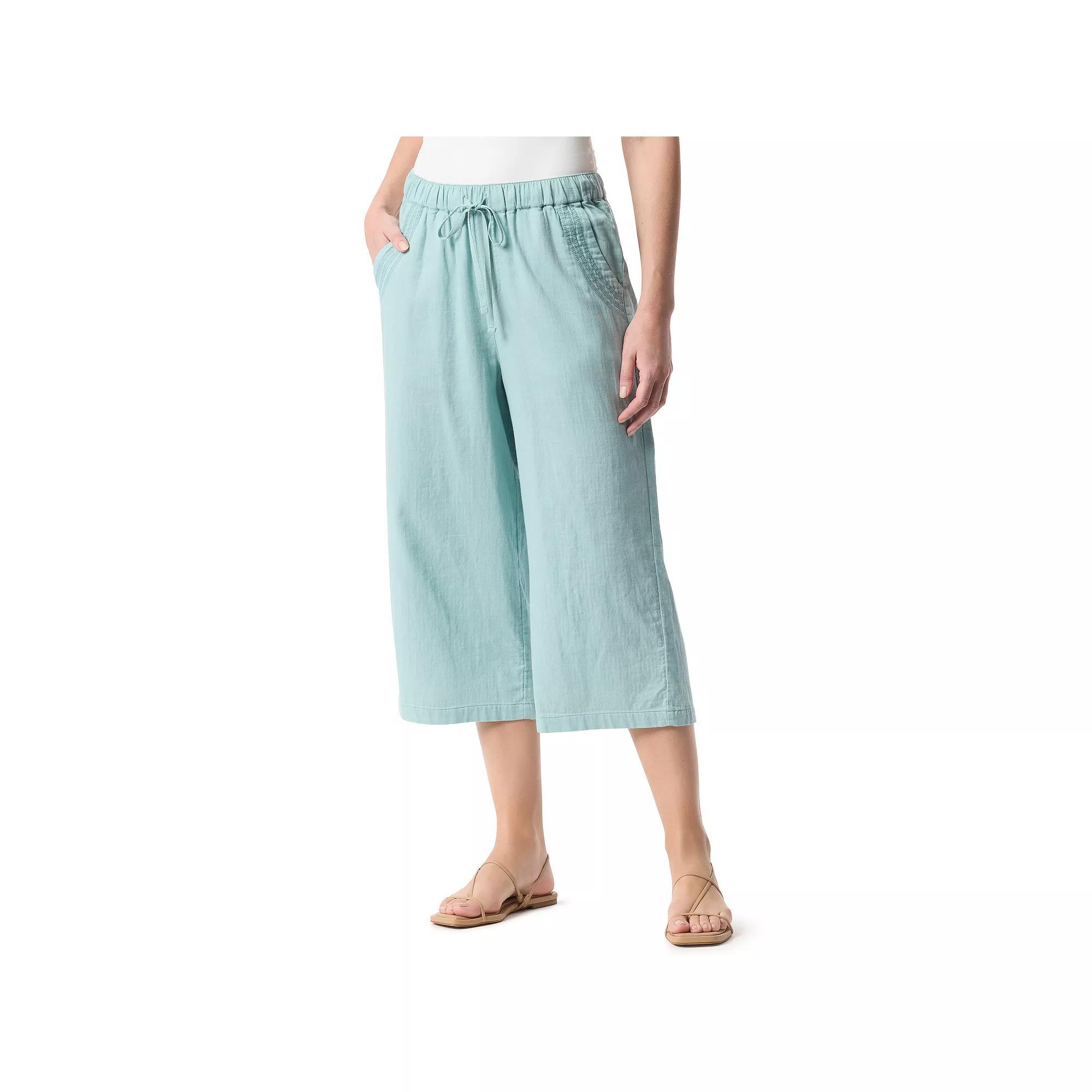 Womens Gloria Vanderbilt Drawstring Waist Wide Leg Capris Product Image