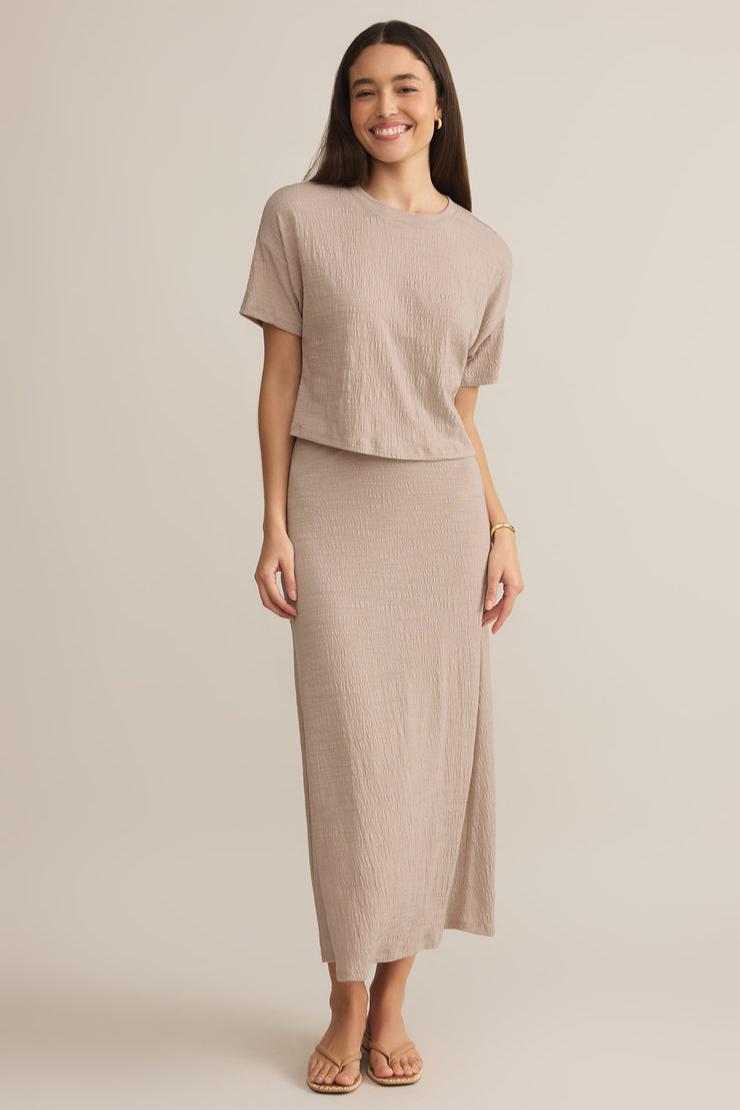 Delavine Textured Midi Skirt Product Image