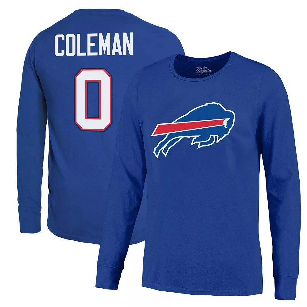 Men's Majestic Threads Keon Coleman Royal Buffalo Bills Name & Number Long Sleeve T-Shirt, Size: 2XL, Blue Product Image