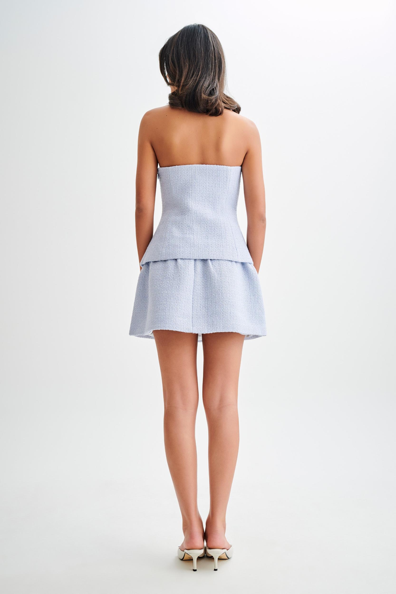 Cyrus Strapless Boucle Top - Sky Blue Product Image