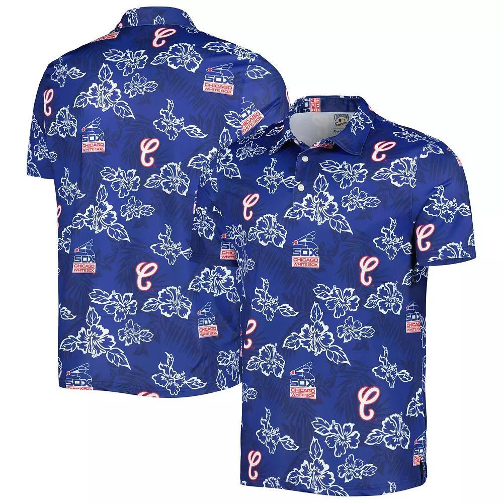 Men's Reyn Spooner Navy Chicago White Sox Cooperstown Collection Puamana Print Polo,  Product Image