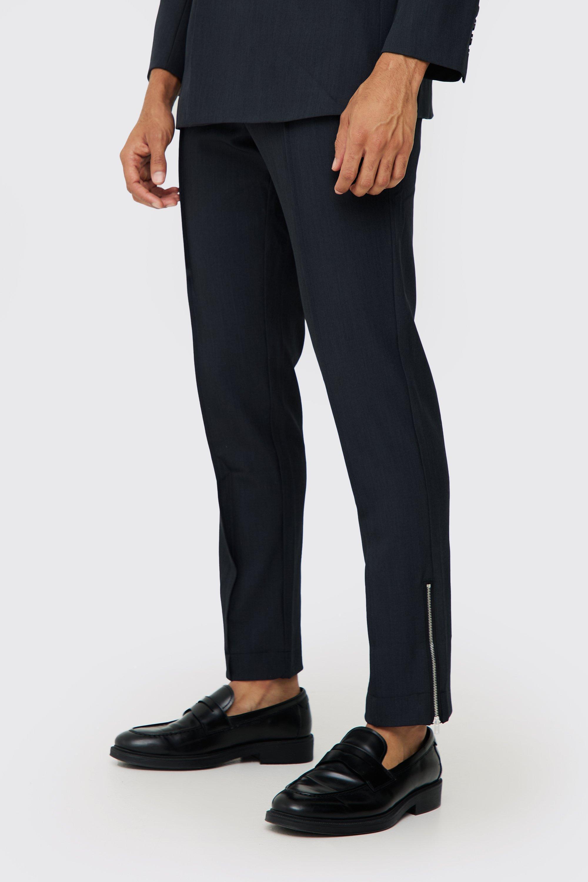 Mens Navy Slim Fixed Waist Tailored Trouser, Navy Product Image