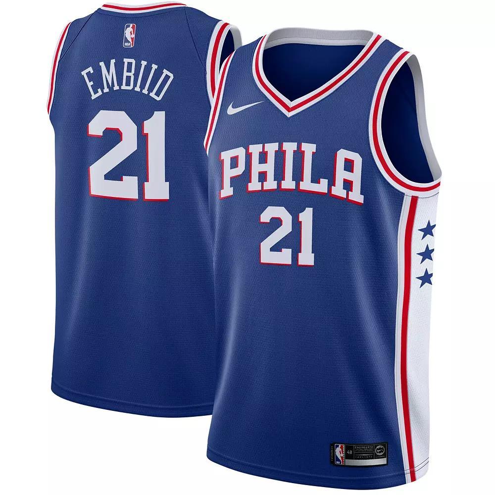 Men's Nike Joel Embiid Royal Philadelphia 76ers Swingman Jersey - Icon Edition, Size: Small, 76r Blue Product Image
