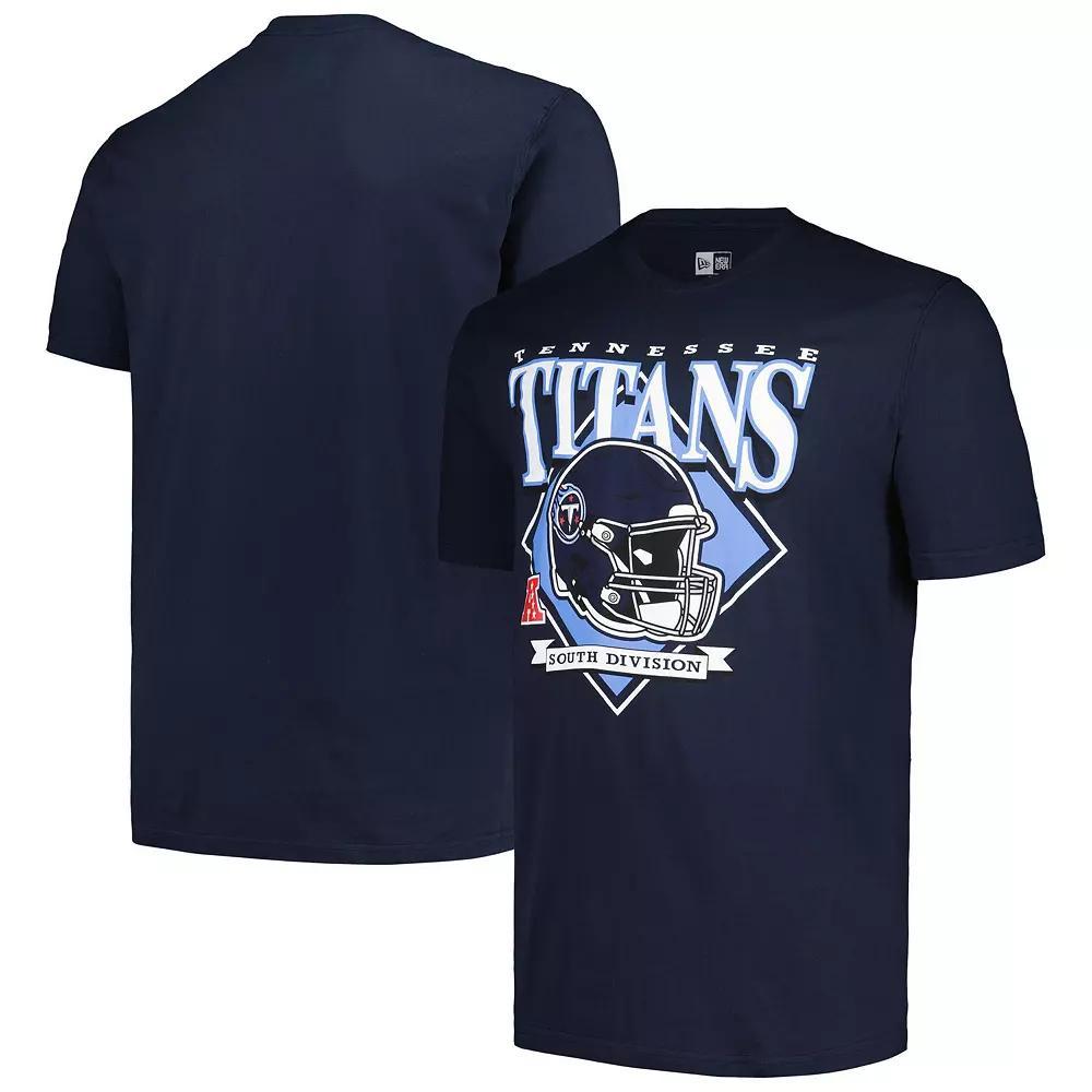 Men's New Era  Navy Tennessee Titans Big & Tall Helmet T-Shirt, Size: XLT, Blue Product Image