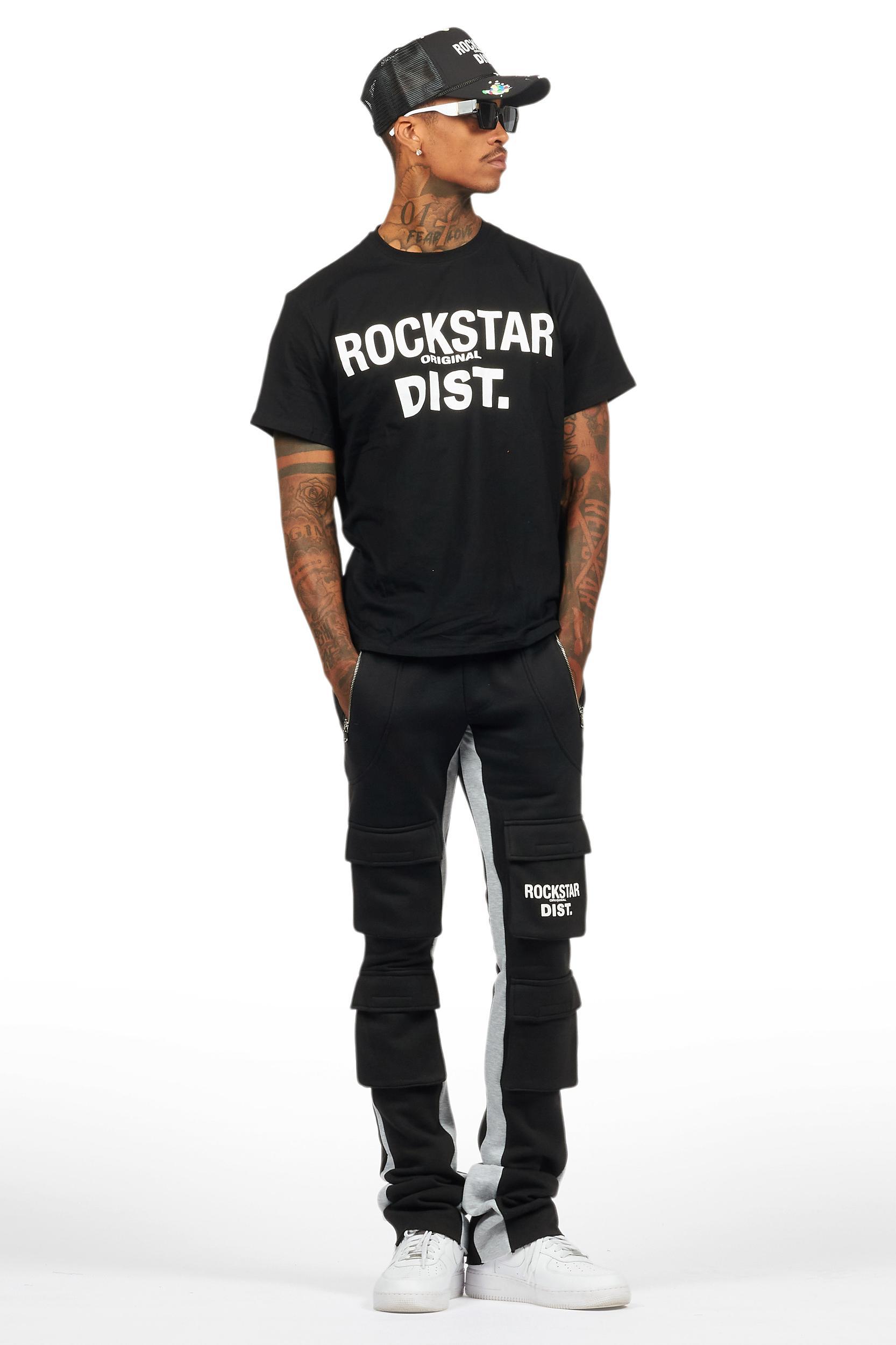 Antoon Black T-Shirt/Stacked Flare Track Set Male Product Image