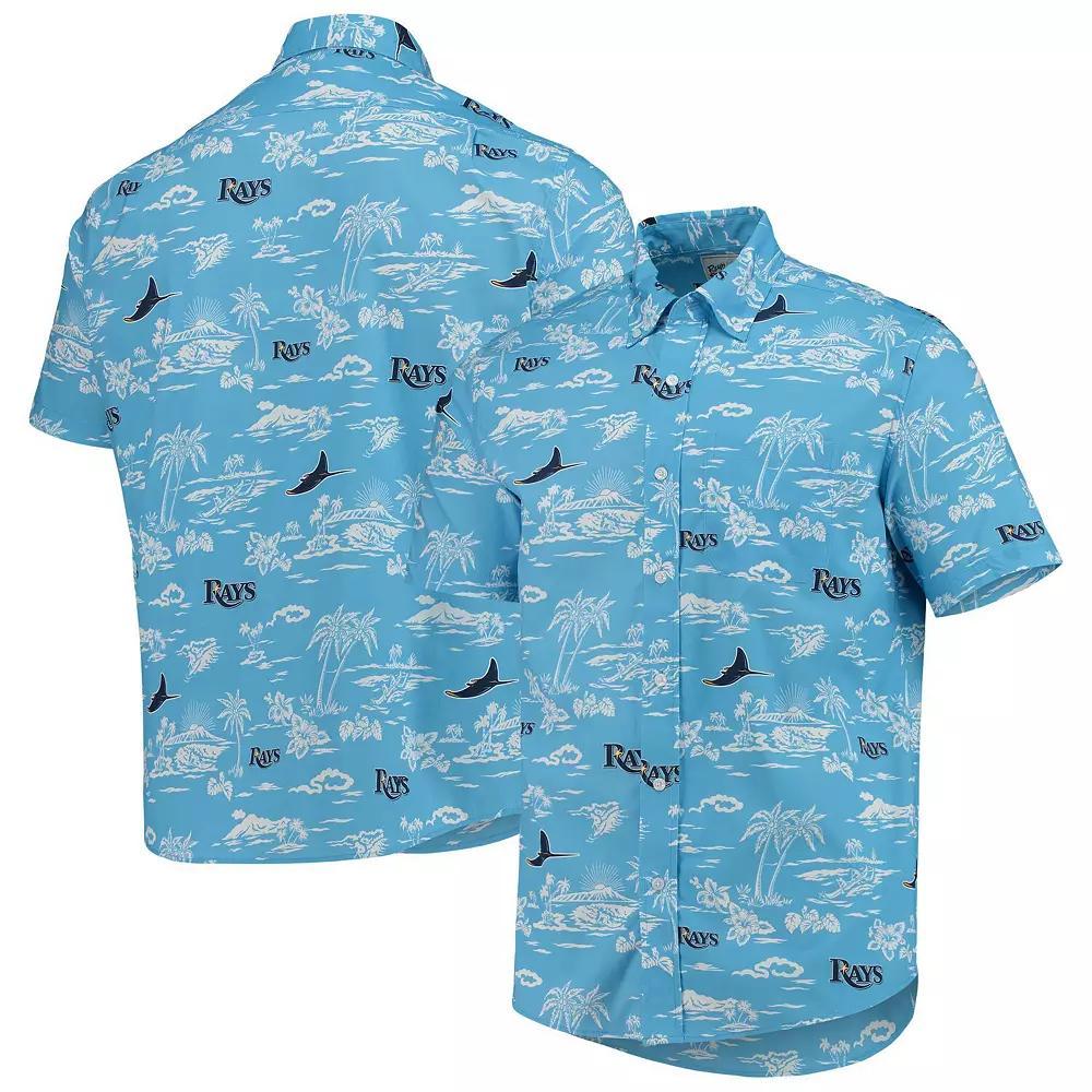 Men's Reyn Spooner Light Blue Tampa Bay Rays Kekai Performance Button-Up Shirt, Size: Medium Product Image