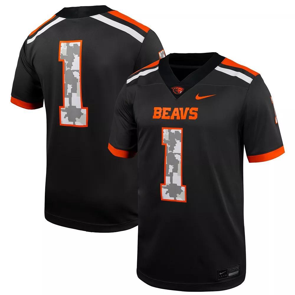 Men's Nike #1 Anthracite Oregon State Beavers Untouchable Replica Football Jersey, Size: Large, Grey Product Image