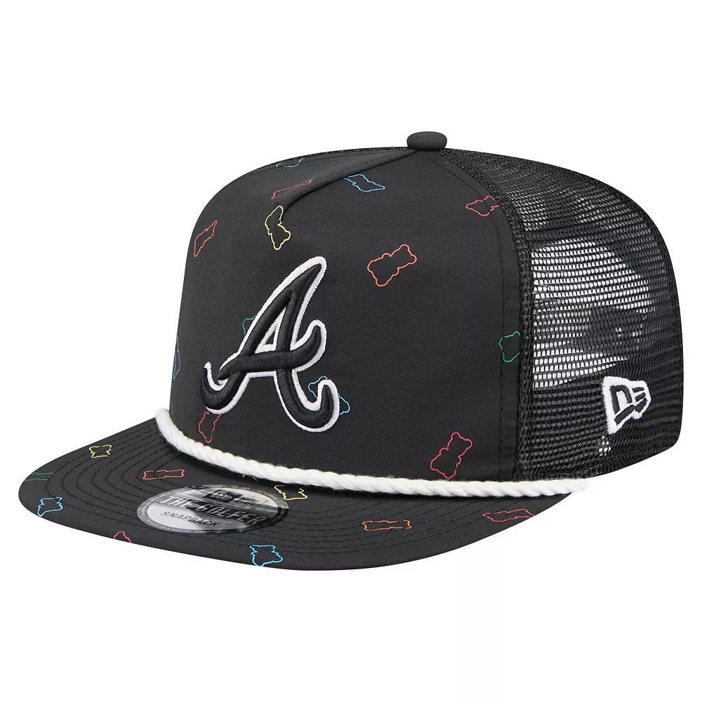 Men's New Era Black Atlanta Braves Gummy Golfer Trucker Adjustable Hat Product Image