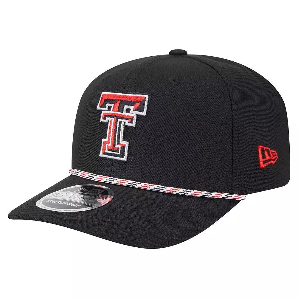 Men's New Era Black Texas Tech Red Raiders Gameday Multi-Rope 9SEVENTY Stretch-Snap Hat Product Image