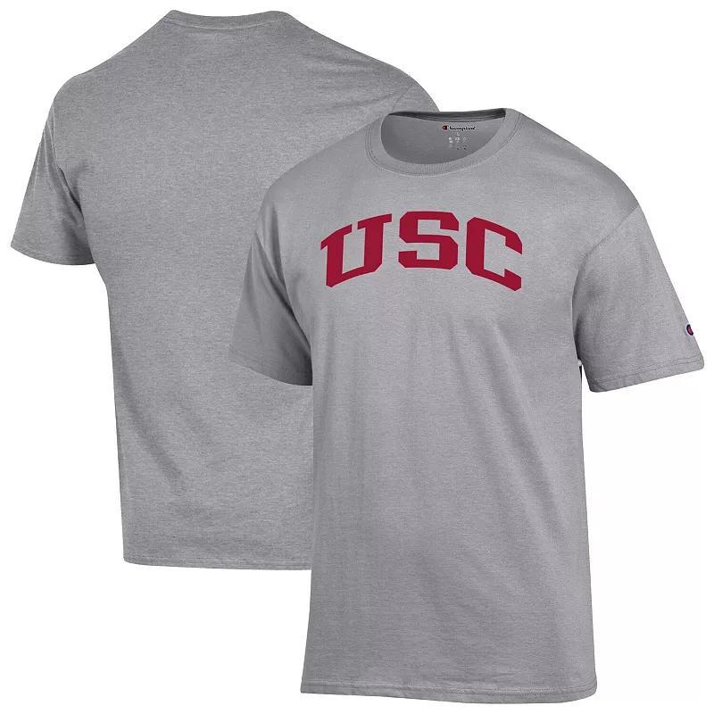 Men's Champion Heather Gray Wisconsin Badgers Basic Arch T-Shirt,  Product Image