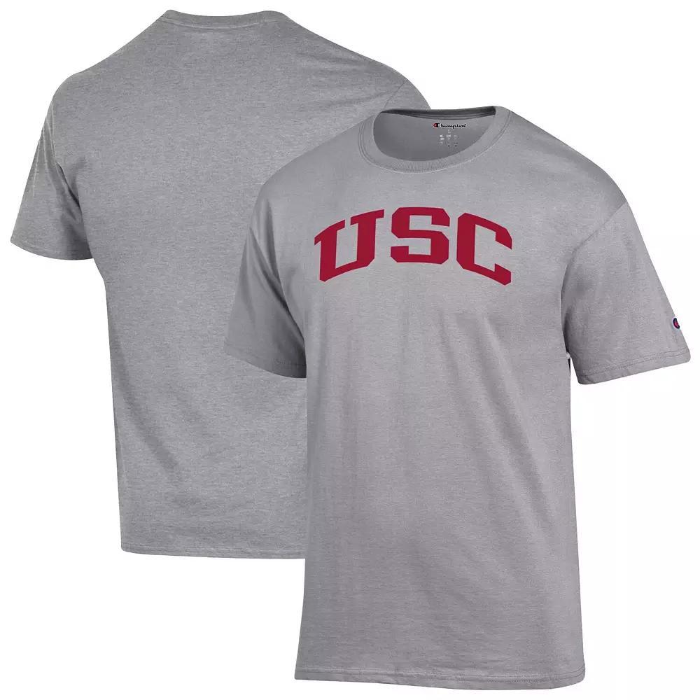 Men's Champion Heather Gray Wisconsin Badgers Basic Arch T-Shirt,  Product Image