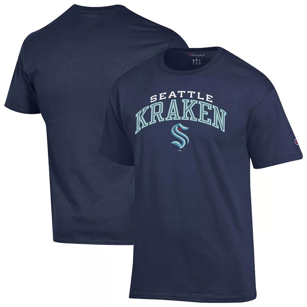 Men's Champion Navy Seattle Kraken Primary Logo T-Shirt,  Product Image
