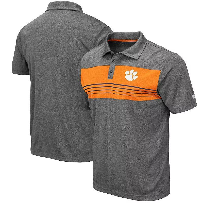 Mens Colosseum Heathered Charcoal Clemson Tigers Smithers Polo Product Image