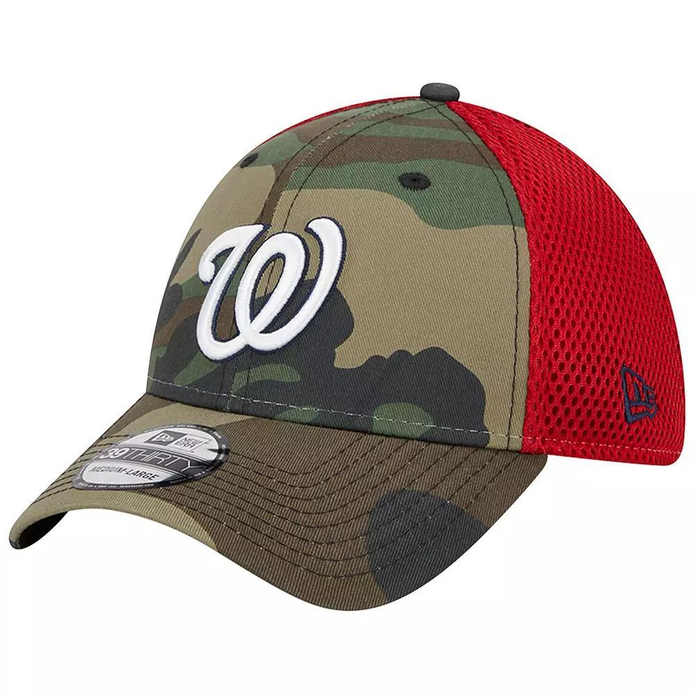 Men's New Era Camo Washington Nationals Team Neo 39THIRTY Flex Hat, Size: Large/XL, Green Product Image