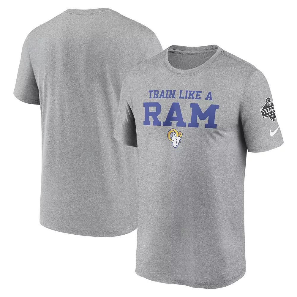 Mens Nike Heather Gray Los Angeles Rams 2024 NFL Training Camp Legend Performance T-Shirt Product Image
