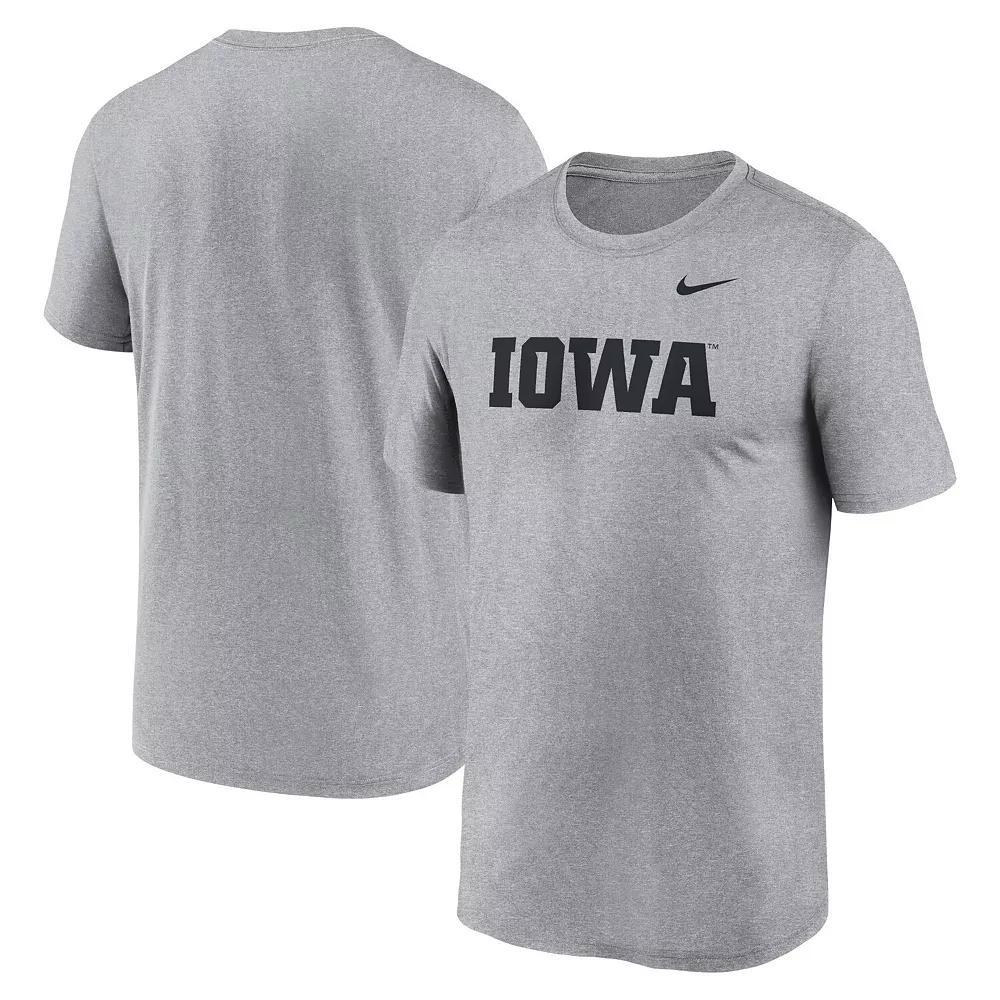 Men's Nike Heather Gray Iowa Hawkeyes Primetime Legend Wordmark T-Shirt, Size: Large, Grey Product Image