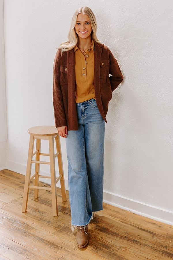 Cozy Reputation Shift Top in Khaki Product Image