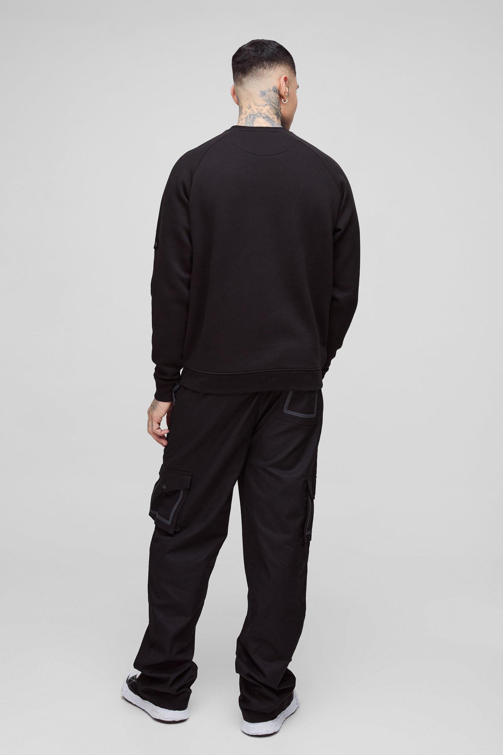 Tall Raglan Jersey Sweater | boohooMAN USA Product Image