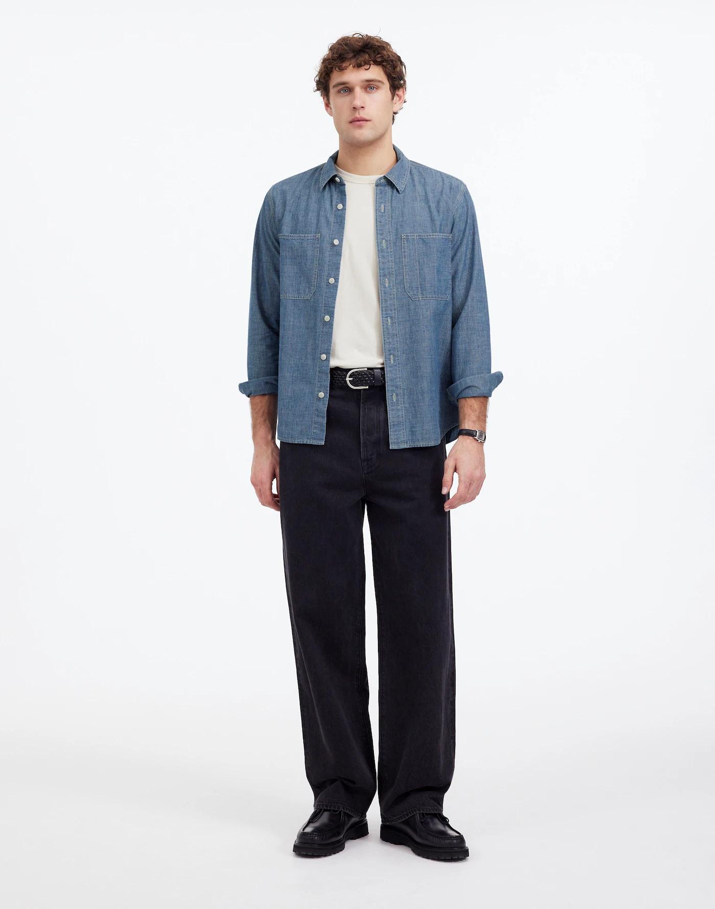 Button-Up Shirt in Japanese Chambray Product Image