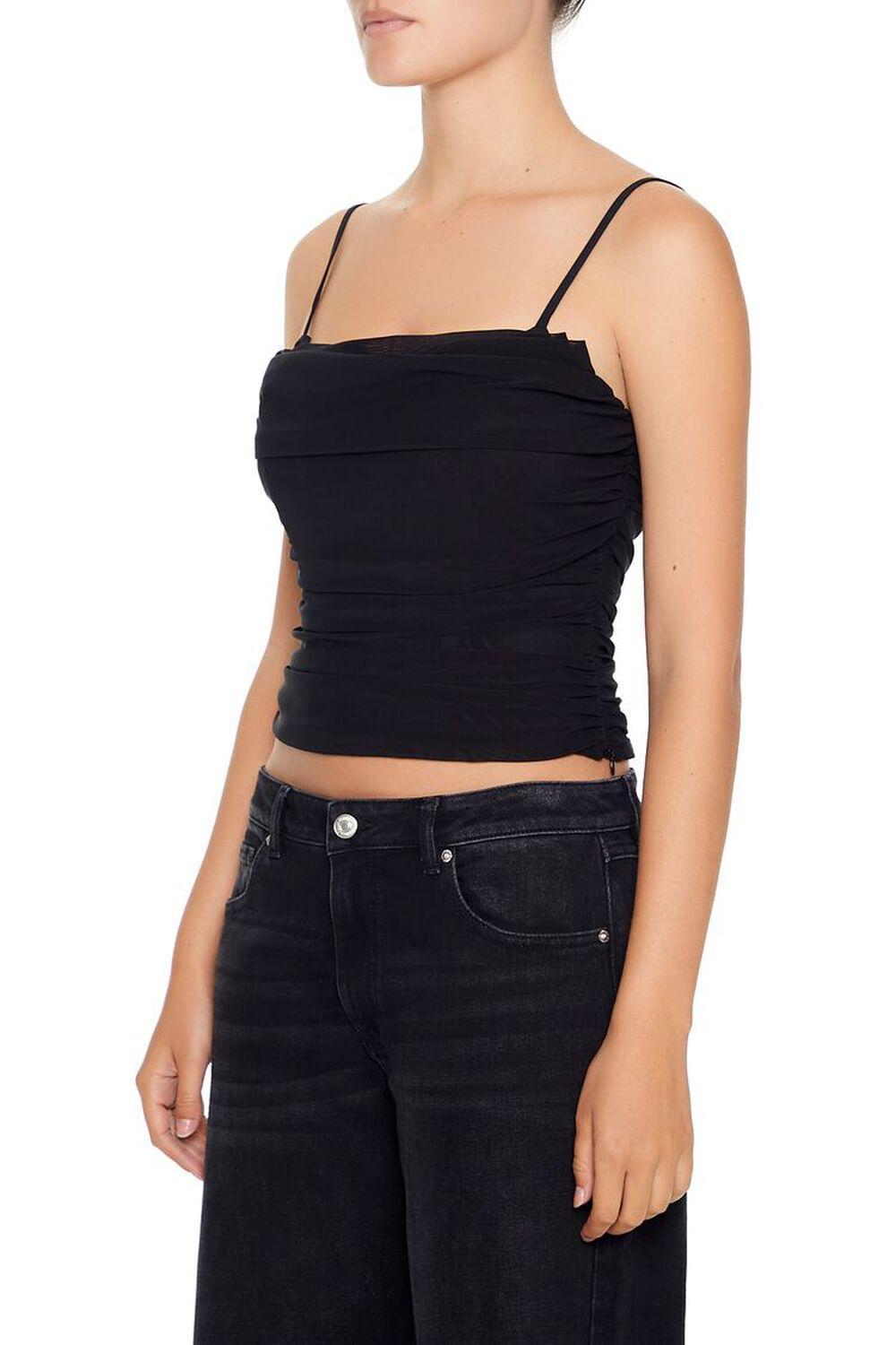 Ruched Mesh Cropped Cami | Forever 21 Product Image