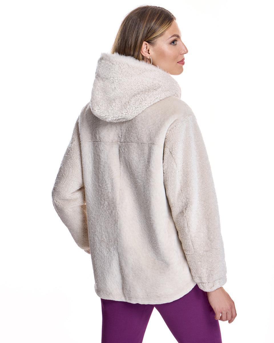 REVERSIBLE SHEARLING JACKET WITH HOOD Product Image