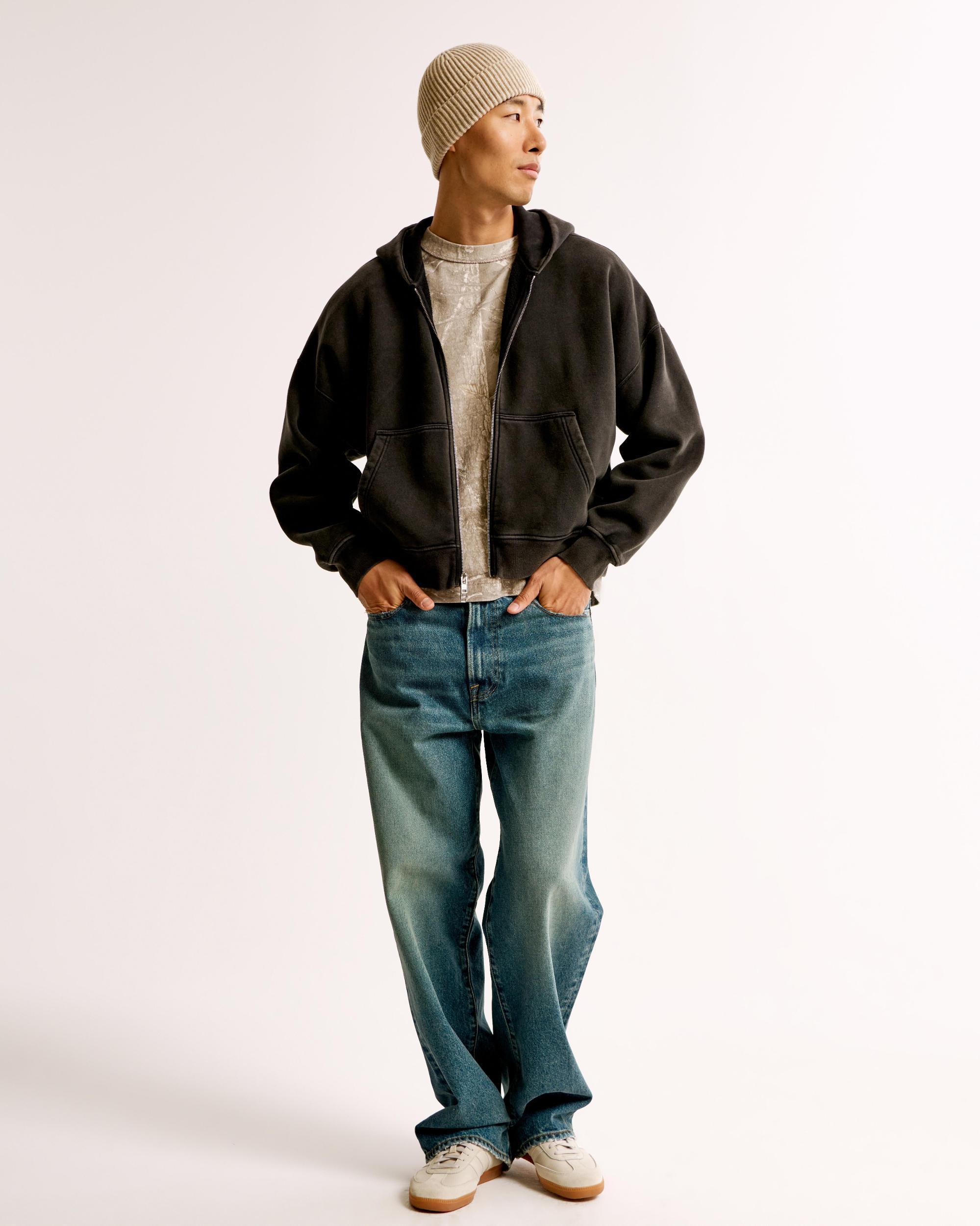 Cropped Essential Full-Zip Hoodie Product Image