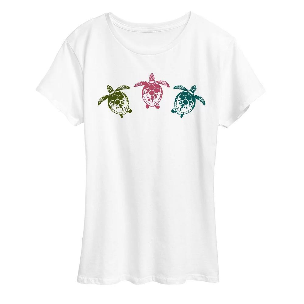 Women's Sea Turtles Graphic Tee, Size: Large, White Product Image