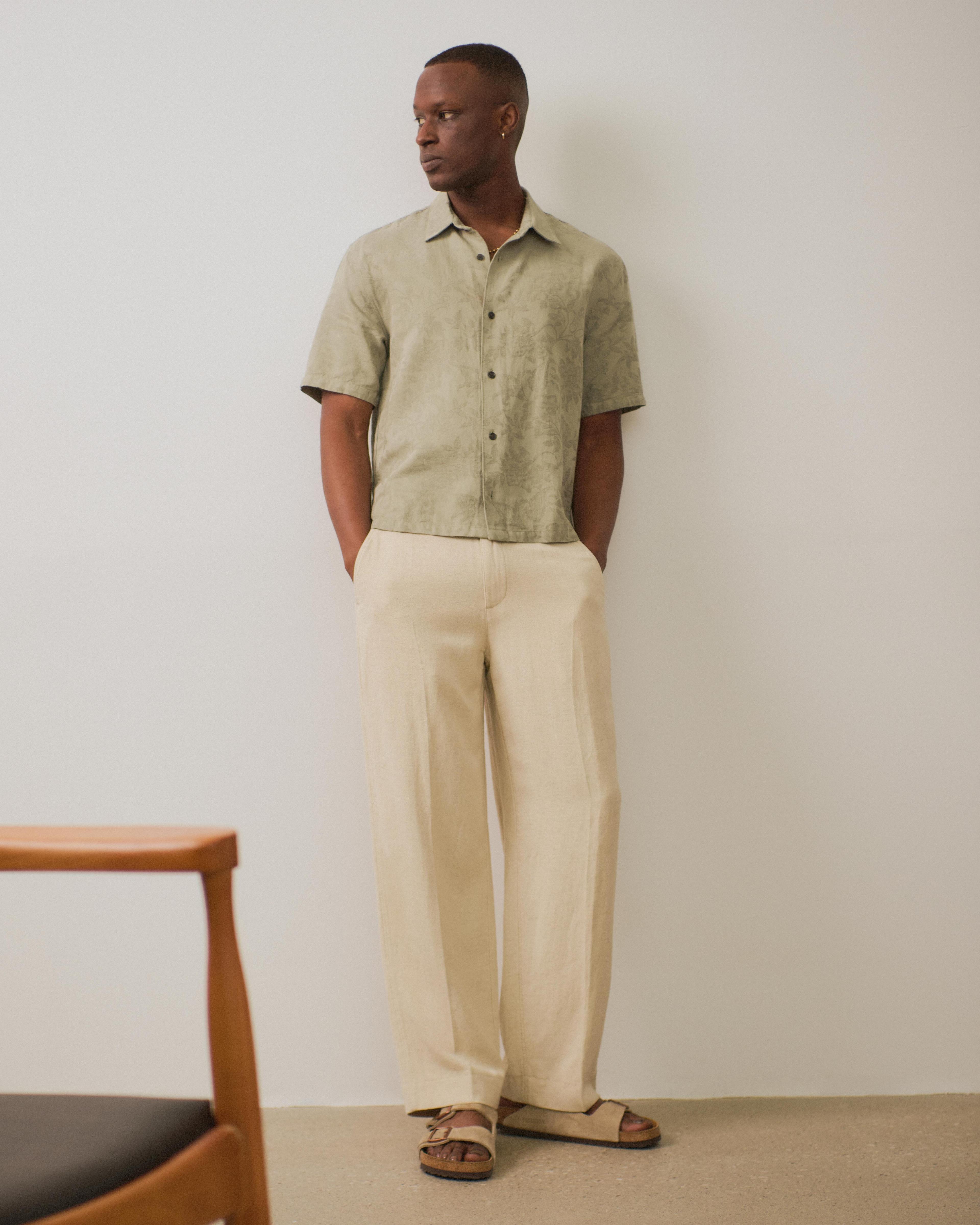 Baggy Tailored Linen-Blend Trouser Product Image