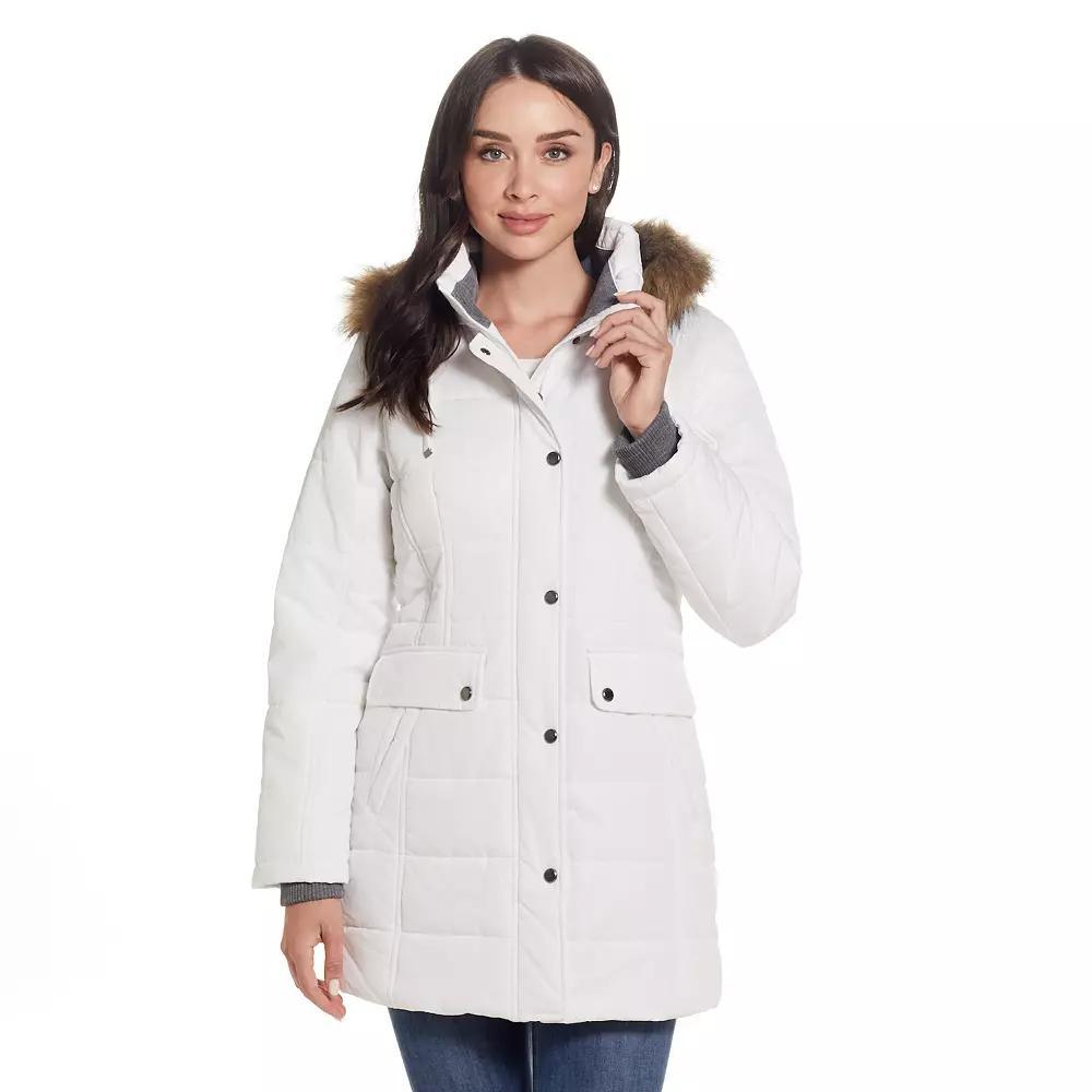 Women's Weathercast Faux-Fur Trim Hooded Parka Coat, Size: Large, Hunter Product Image