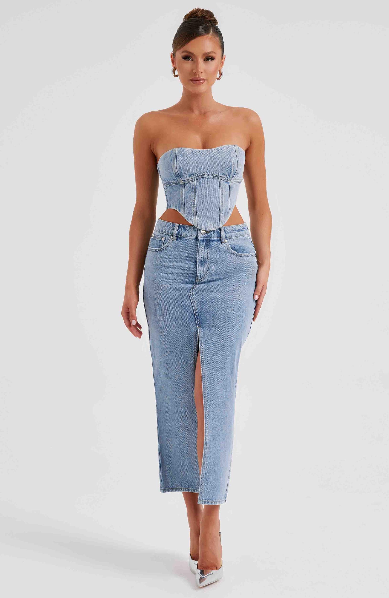 Flor Maxi Skirt - Blue Product Image