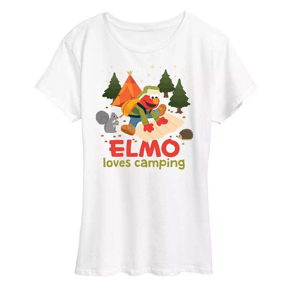 Women's Sesame Street Elmo Loves Camping Graphic Tee,  Product Image